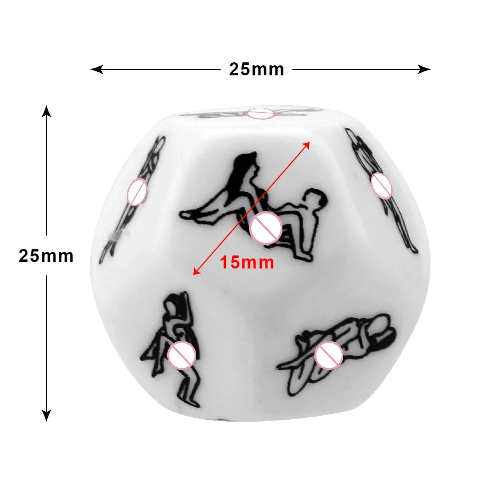 12-Sided Erotic Sex Dice – Love Position Game for Couples, Acrylic Foreplay Accessory