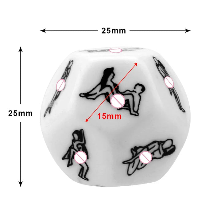 12-Sided Erotic Sex Dice – Love Position Game for Couples, Acrylic Foreplay Accessory