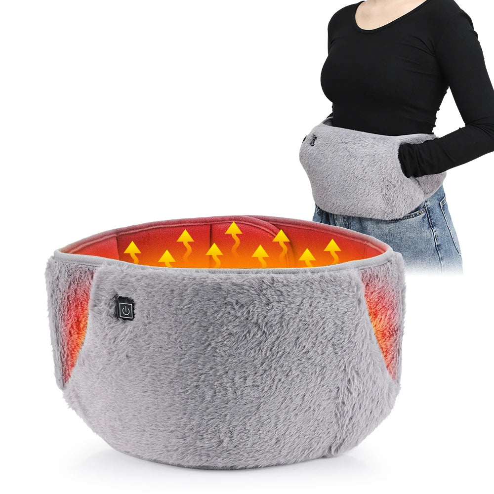 Menstrual Heating Pad Abdominal Massager – Warm Palace Belt with Vibration Massage for Period Pain & Cramps Relief