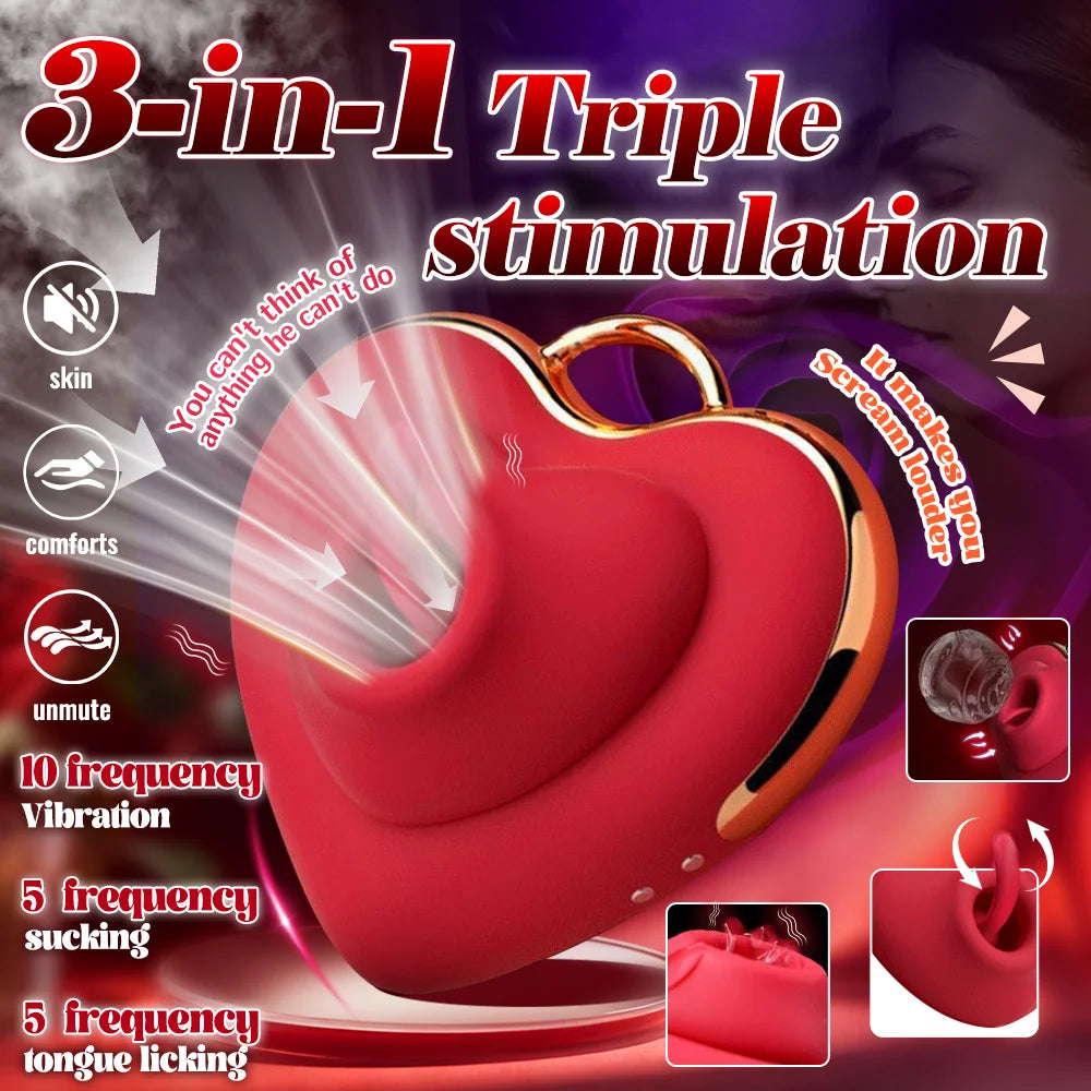 Vibrating Egg Clitoral Stimulator – Oral Sucking & Tongue Licking Vibrator with 10 Vibration Modes, Discreet Adult Toy for Women