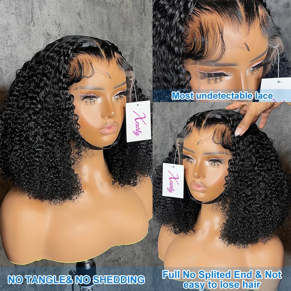 Valuri Deep Wave Bob – Short HD Lace Frontal Wig, 100% Human Hair, 180–250% Density