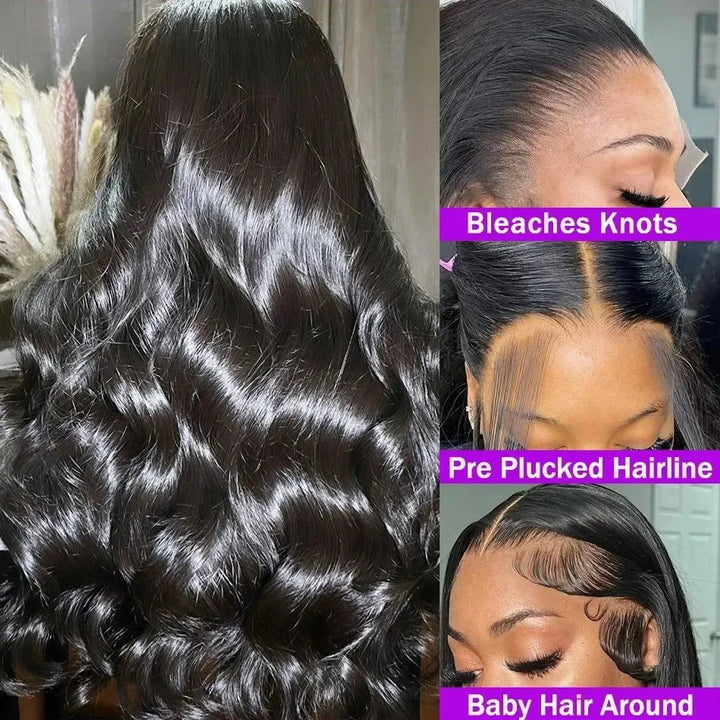 Sculpted Body Wave HD Lace Wig – 30–40” Brazilian Human Hair, 200–250% Density