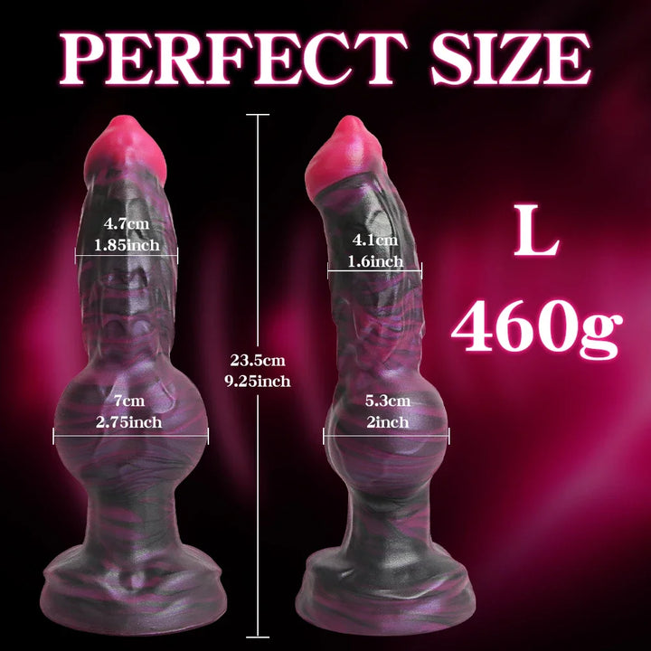 Realistic Dog Knot Dildo with Suction Cup – Liquid Silicone Anal Plug for Prostate Massage & Adult Play