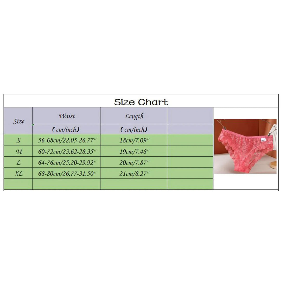 Sexy Lace Hollow-Out Briefs – Seamless Transparent Low-Rise Panties for Women
