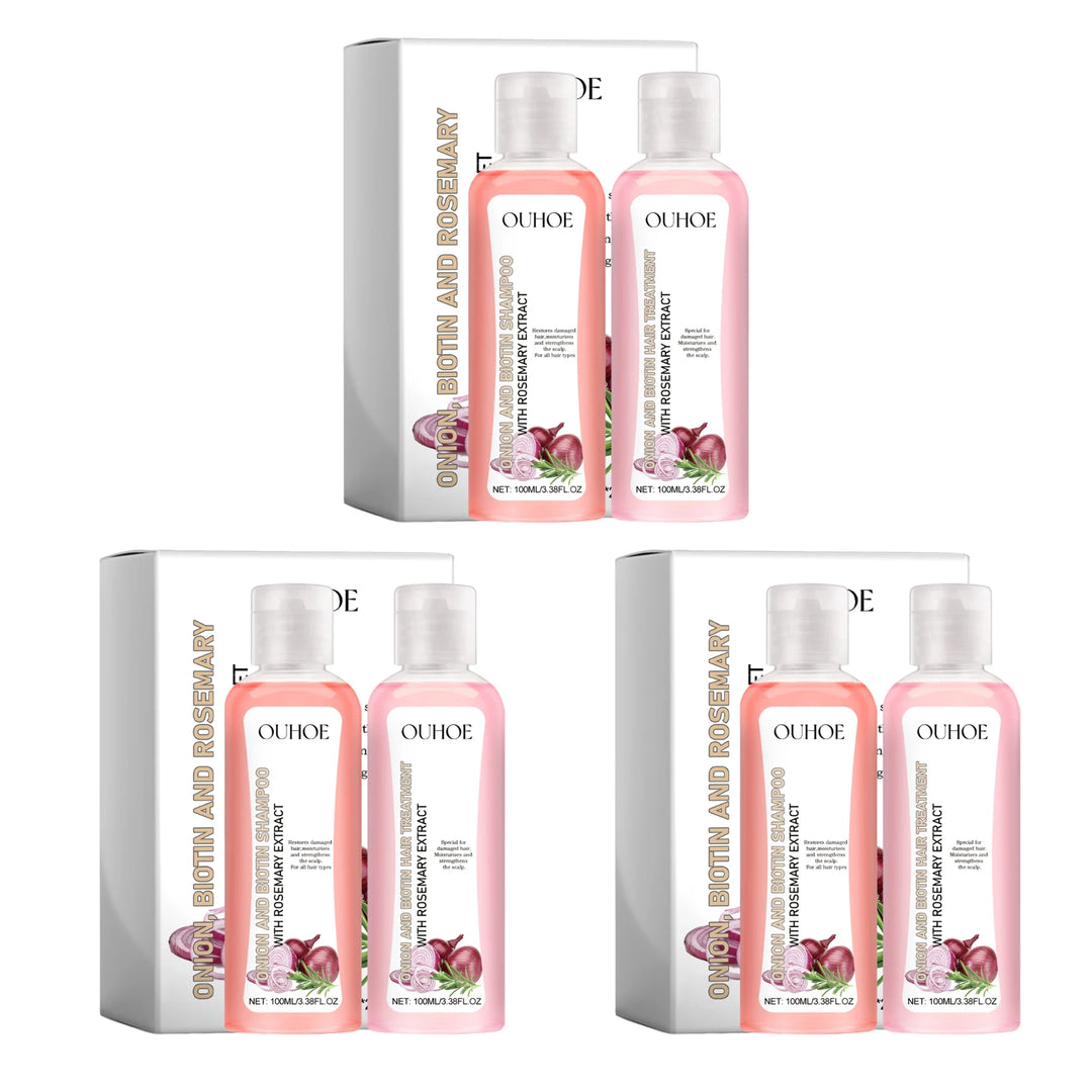 OUHOE Biotin Rosemary Shampoo & Conditioner Set – Hair Growth & Repair Care for All Hair Types | Paraben & Silicone-Free