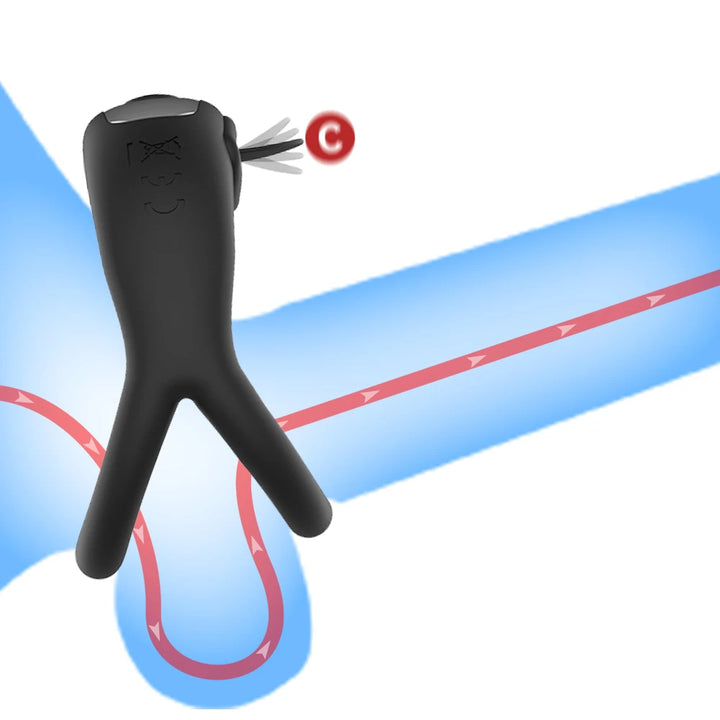 Fitvan Tongue-Design Vibrating Cock Ring – 10 Modes Rechargeable Penis Ring & Clitoral Stimulator for Couples