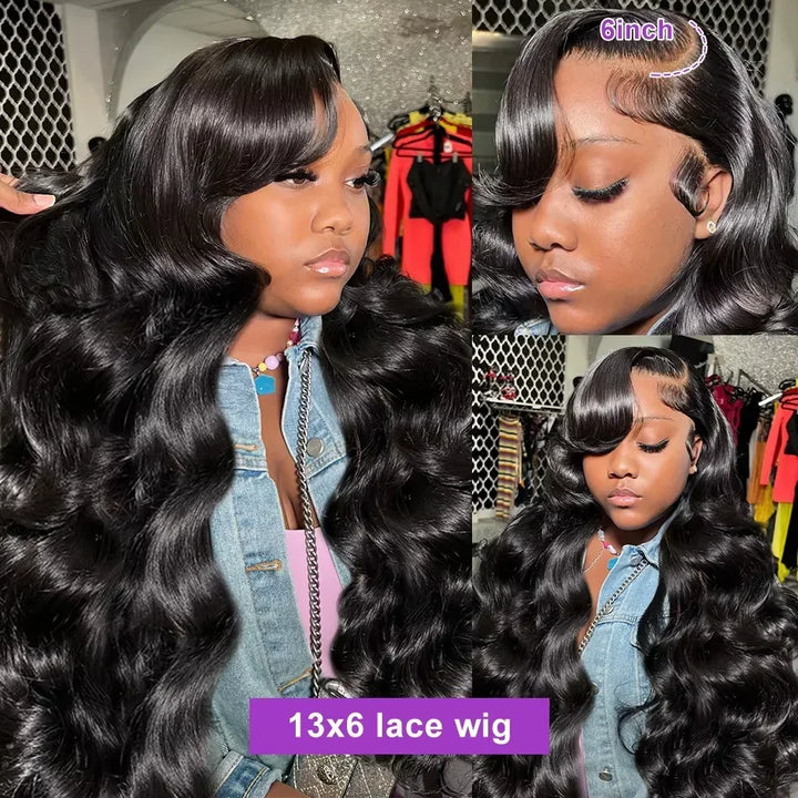 LuxeBody HD Lace Frontal Wig – 250% Density Body Wave Human Hair