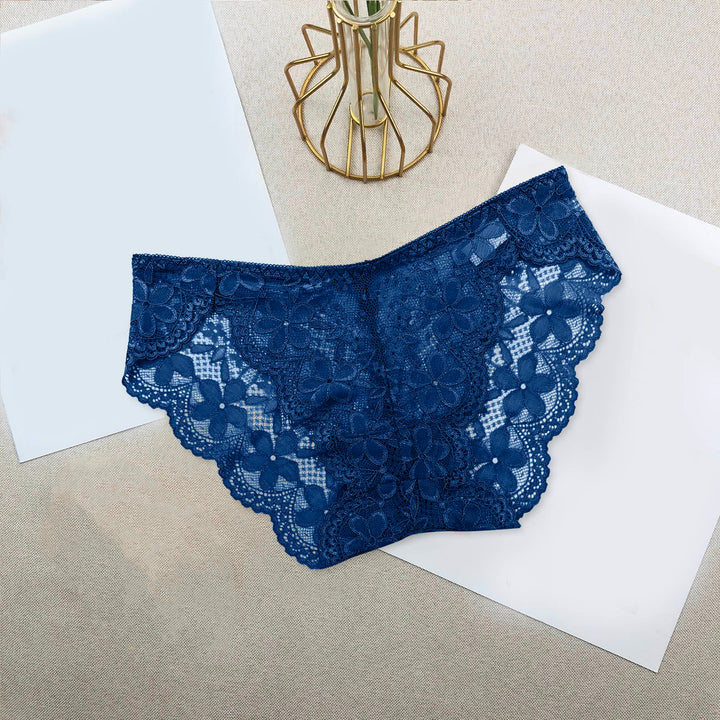 Sexy Lace Breathable Panties – Soft Transparent Mid-Rise Briefs for Women