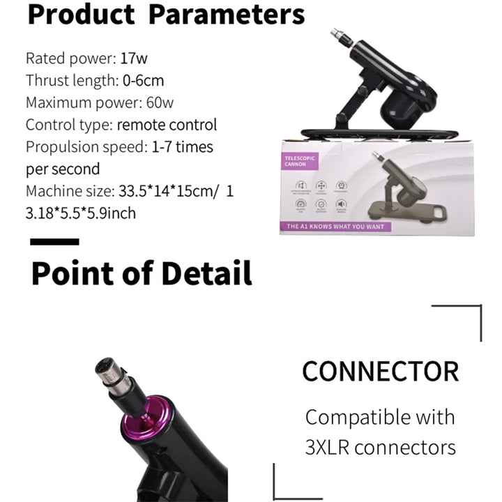 ROUGH BEAST A1 Wireless Sex Machine – Adjustable Thrusting Masturbation Pump with Remote Control & Multiple Attachments