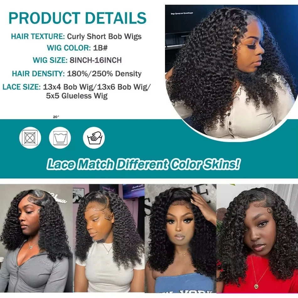 Empower Volume 250% HD Lace Wig – Brazilian Deep Wave Bob (Short, 13x4/13x6 Frontal)
