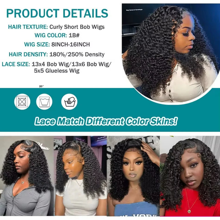 Empower Volume 250% HD Lace Wig – Brazilian Deep Wave Bob (Short, 13x4/13x6 Frontal)