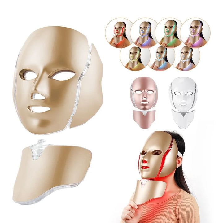 LumiGlow 7-Color LED Face & Neck Therapy Mask