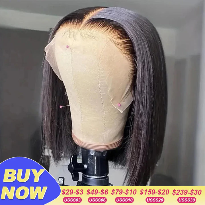 Luxe Confidence Straight Bob – 100% Remy Human Hair Glueless Wig with Pre-Cut Lace