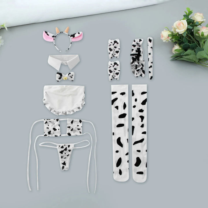 Sexy Cow Print Cosplay Lingerie Set – Playful, Seductive & Unforgettable