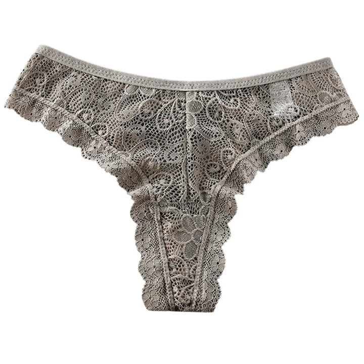 Lace Butterfly Bow Thong – Low Waist Hollow-Out Panty with Cotton Crotch