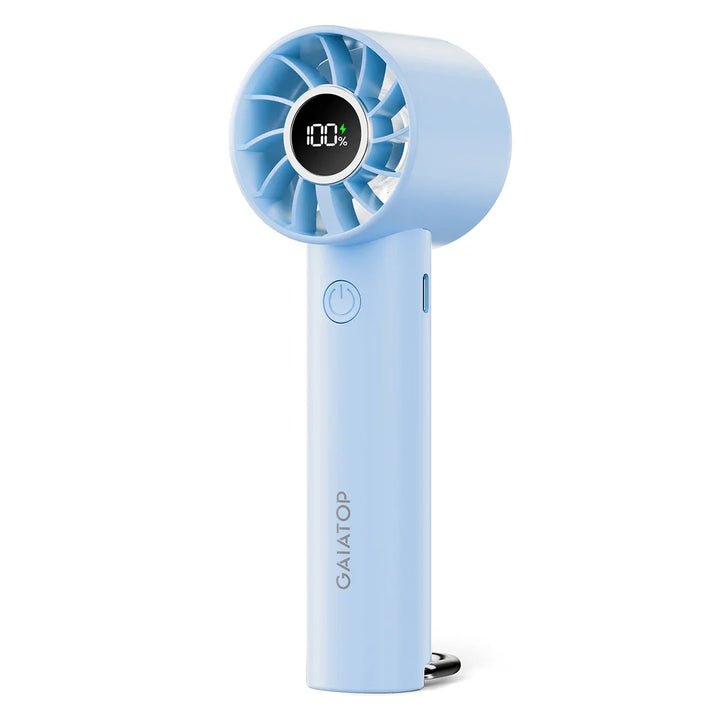 Portable Mini Fan, Handheld Fan with LED Display & Flashlight, 3 Speeds 2000mAh USB Rechargeable Battery Fan