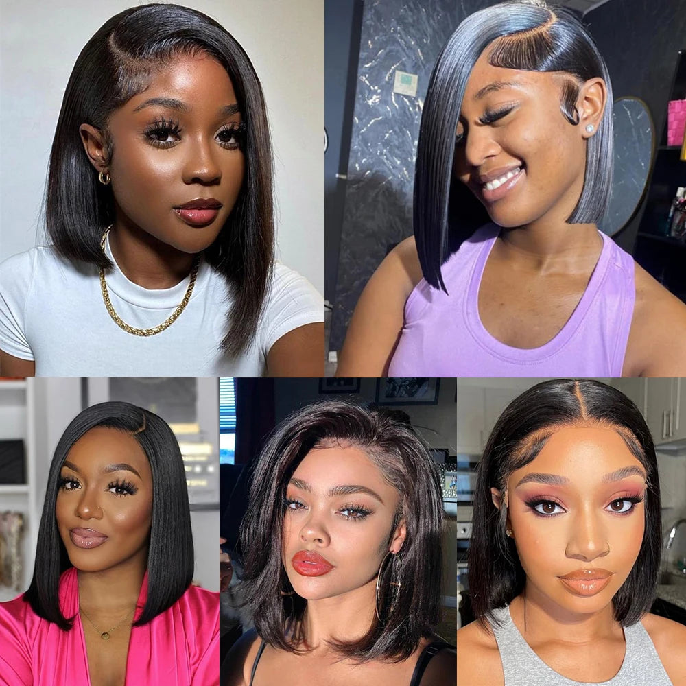 Radiance Lace Bob – 13x4 Straight Human Hair Wig in Luxe Color Options