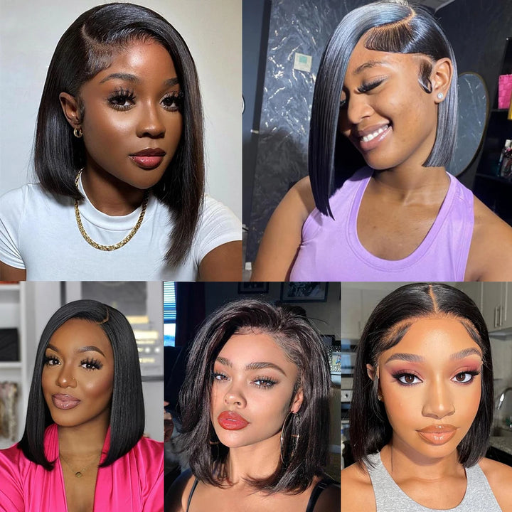 Radiance Lace Bob – 13x4 Straight Human Hair Wig in Luxe Color Options