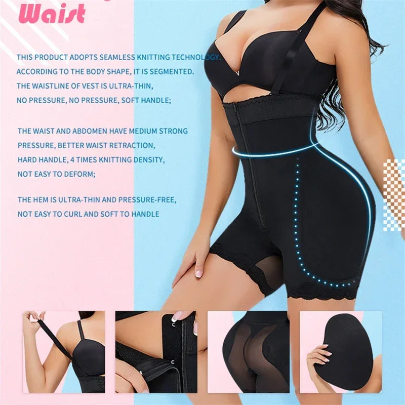 Women's Body Shaper with Hip Pads & Tummy Control