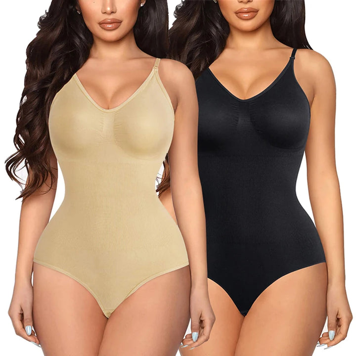 SculptEase™ Seamless Tummy Control Bodysuit – Waist Trainer Shapewear with Open Crotch & Butt Lift