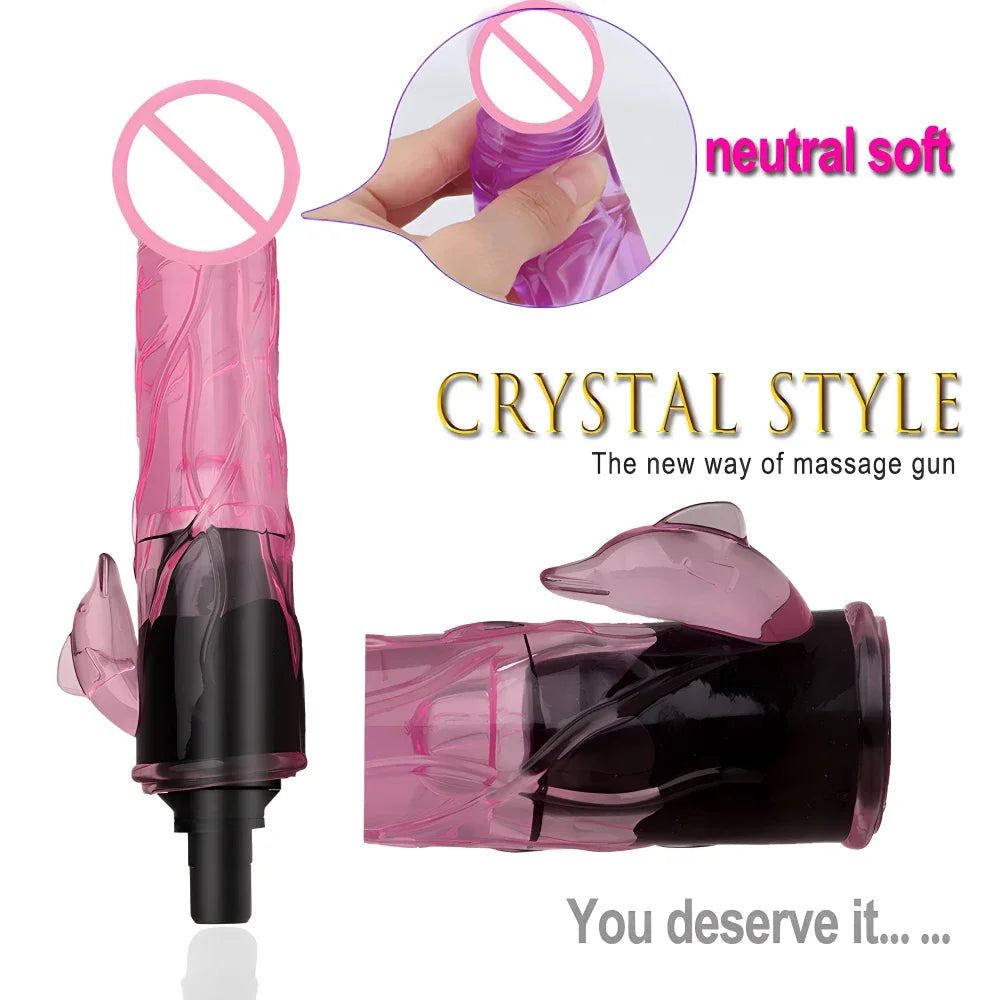 PAQIN Fascia Gun Vibrator Attachment – Soft Silicone G-Spot & Clitoral Stimulator Head, Waterproof Dildo Massager for Women & Couples