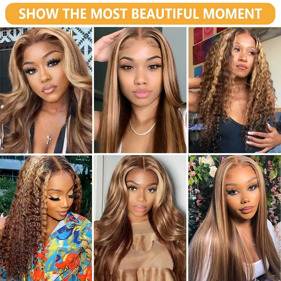 Radiance Honey Body Wave Wig – 30" HD Lace Front in Ombre 4/27