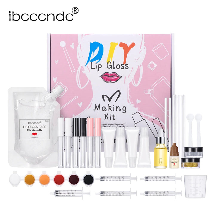 GlamLab DIY Lip Gloss Kit – Complete Moisturizing Lip Tint & Glitter Making Set