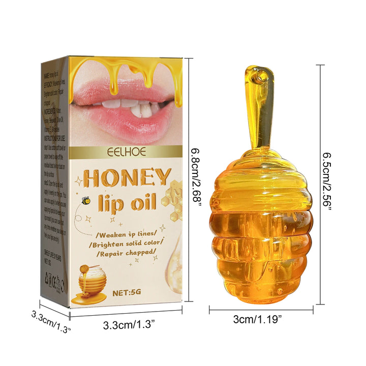 Honey Lip Oil – Long-Lasting Moisturizing Lip Balm with Beeswax & Olive Oil – Transparent Lip Care for Smooth, Plump Lips (5g)