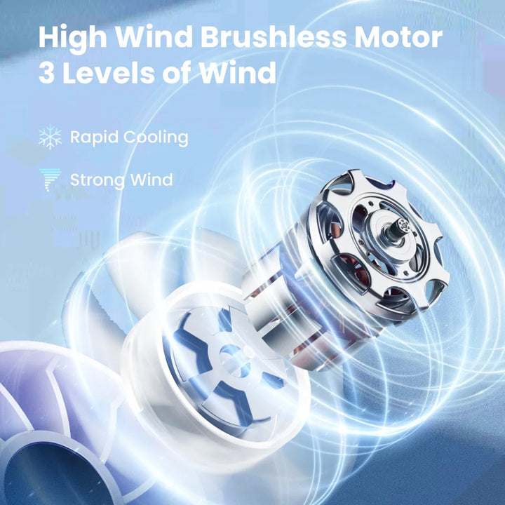 Portable Mini Fan, Handheld Fan with LED Display & Flashlight, 3 Speeds 2000mAh USB Rechargeable Battery Fan