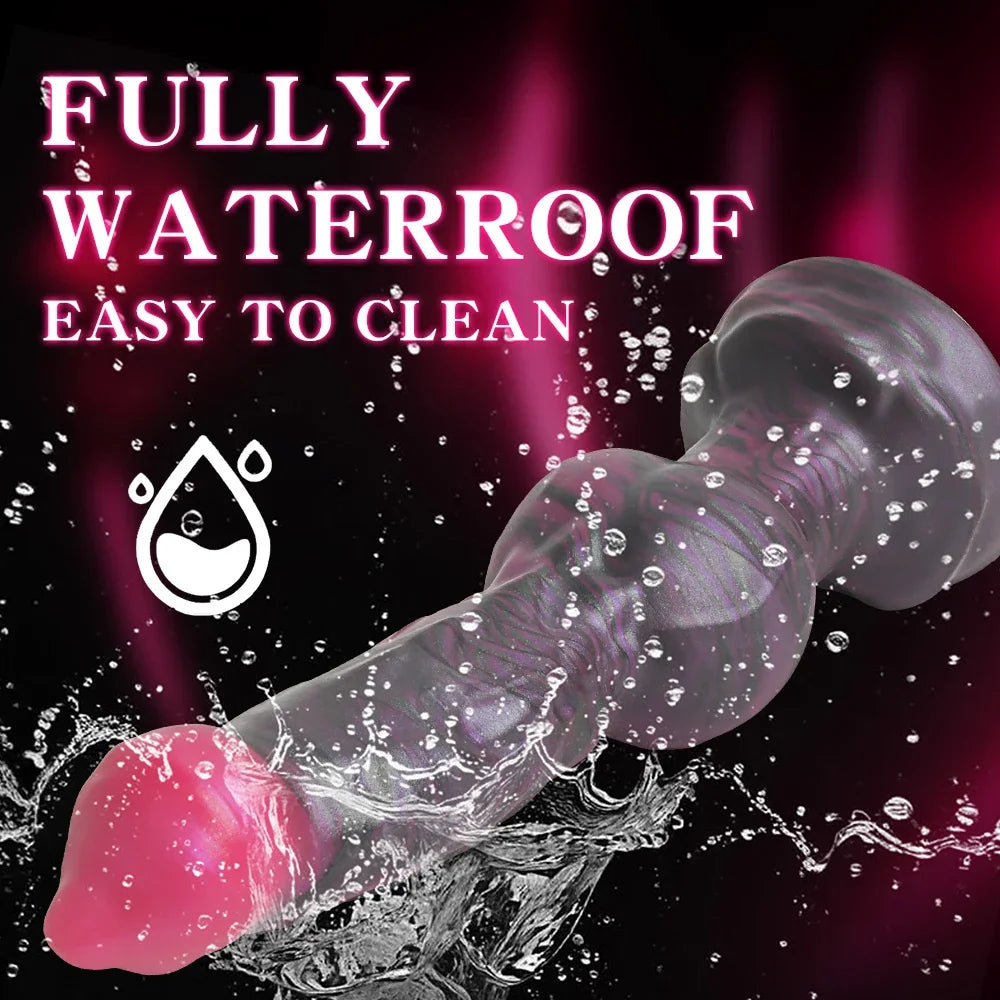 Realistic Dog Knot Dildo with Suction Cup – Liquid Silicone Anal Plug for Prostate Massage & Adult Play