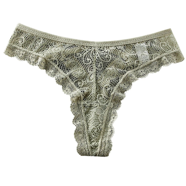 Lace Butterfly Bow Thong – Low Waist Hollow-Out Panty with Cotton Crotch