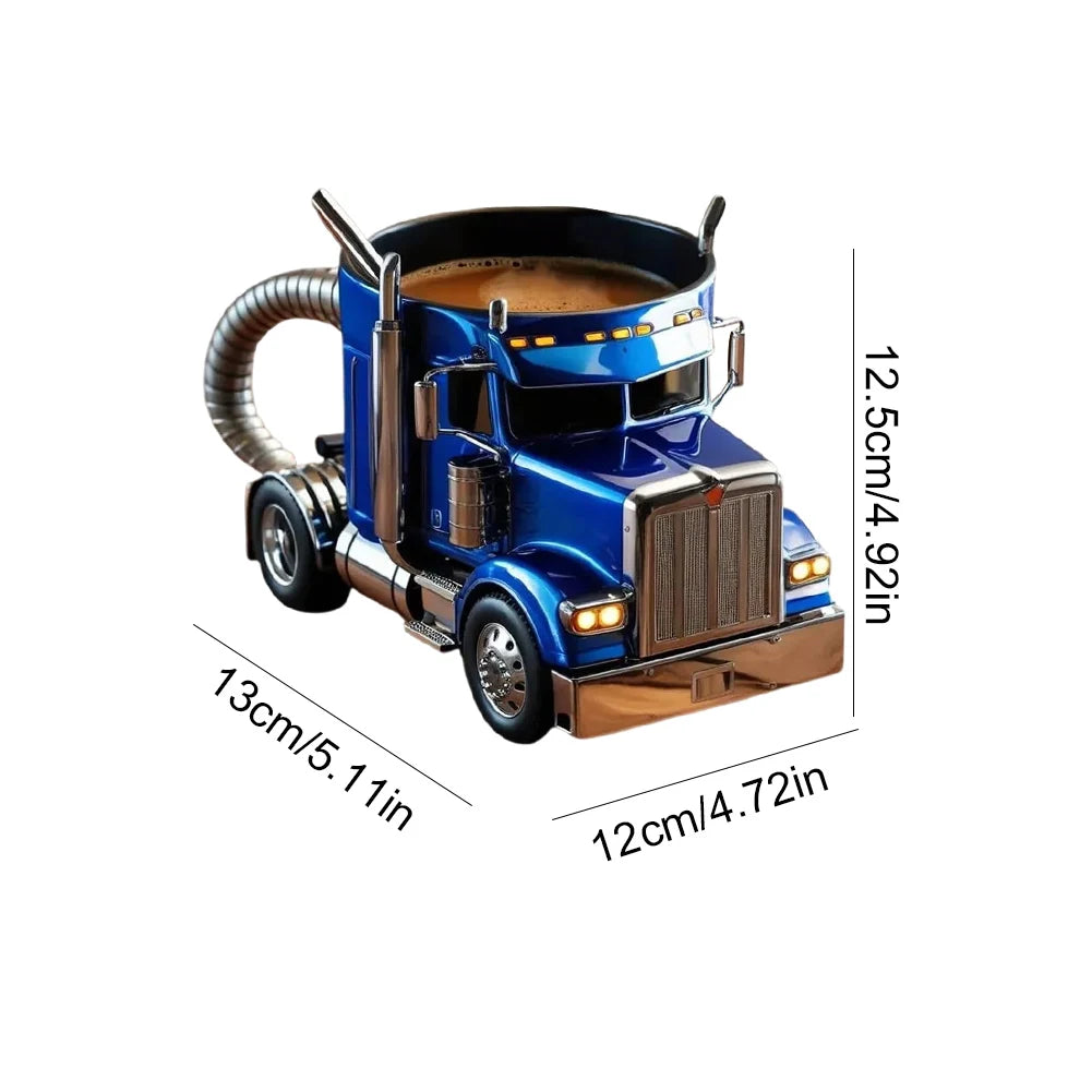 Power Drive Mug – Handcrafted Stainless Steel Semi-Truck Coffee Cup (250ml)