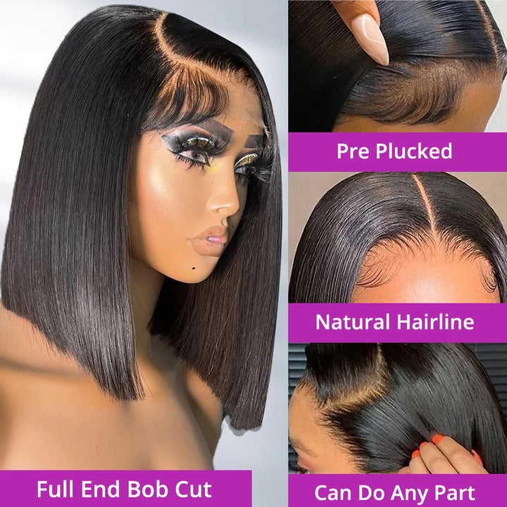 Empower Luxe HD Lace Wig – Glueless Bone Straight Bob in 250% Density Human Hair