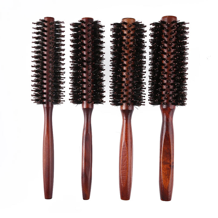 LuxeStyle Boar Bristle Round Brush – Anti-Slip Styling & Detangling Brush for Smooth, Glossy Hair