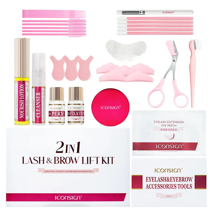 2-in-1 Lash & Brow Lift Kit – Long-Lasting Curl + Definition (6–8 Weeks)