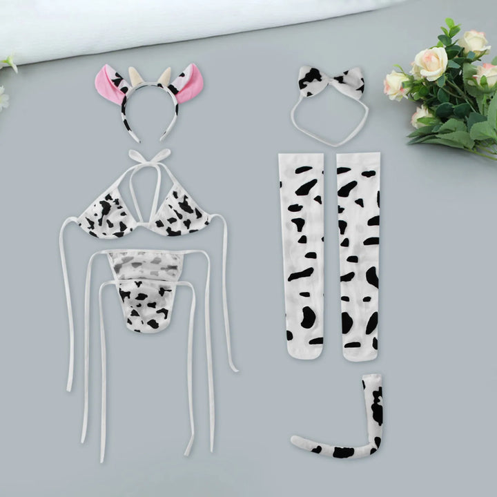 Sexy Cow Print Cosplay Lingerie Set – Playful, Seductive & Unforgettable