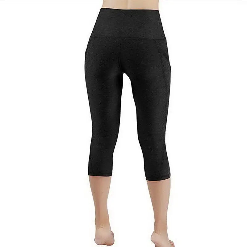 High Waist Seamless Crop Leggings – Tummy Control Yoga & Workout Tights for Women
