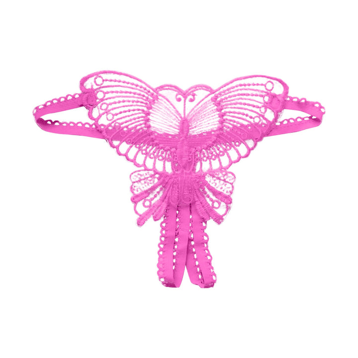 Butterfly Embroidered Open Crotch Panties – Sexy Low Waist Hollow-Out Thong Lingerie