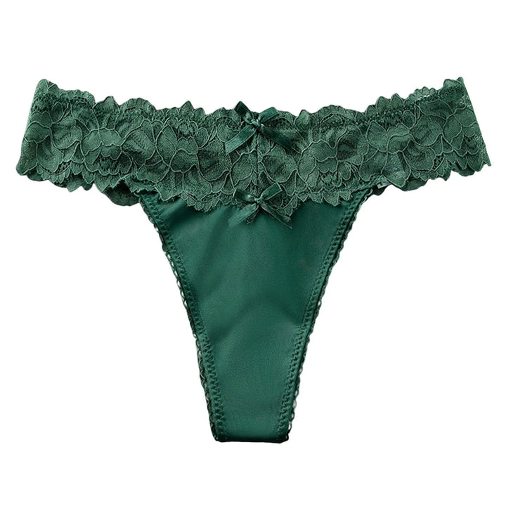 Ice Silk Lace Thong Panties for Women – Low Rise, Breathable & Sexy Embroidered Lingerie