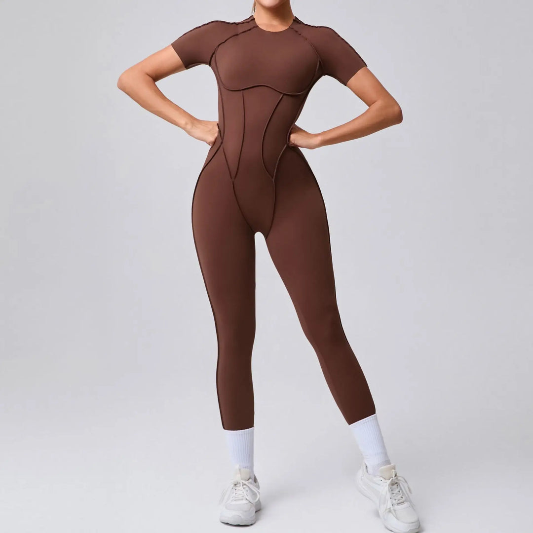 New Autumn/Winter Long-Sleeved One-Piece Yoga Jumpsuit for Women – Backless, Slim Fit Sports Outfit