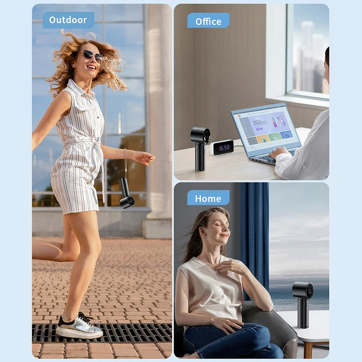 coldSky Portable Handheld Fan 3000mAh Battery Operated Cooling Fan 5 Speed Adjustable Small Desktop Fan With Digital Display