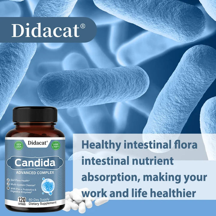 EmpowerEase Candida Advanced Complex – Digestive Detox & Gut Flora Balance with Probiotics & Enzymes