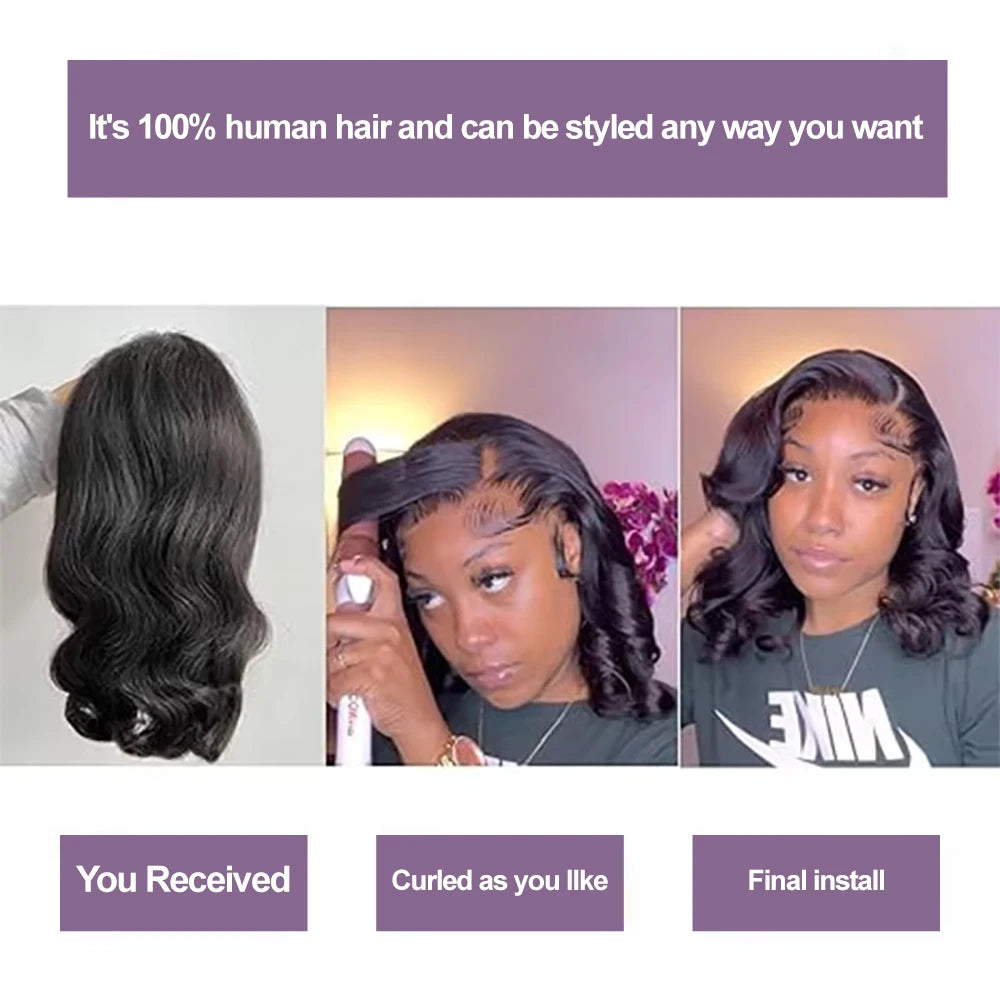 Grace Wave Lace Wig – Glueless Body Wave Bob in Remy Human Hair