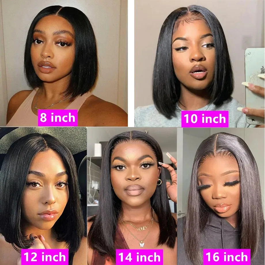 Luxe Confidence Straight Bob – 100% Remy Human Hair Glueless Wig with Pre-Cut Lace
