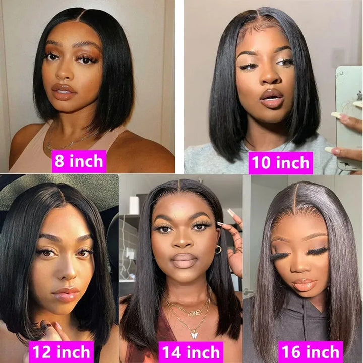 Luxe Confidence Straight Bob – 100% Remy Human Hair Glueless Wig with Pre-Cut Lace