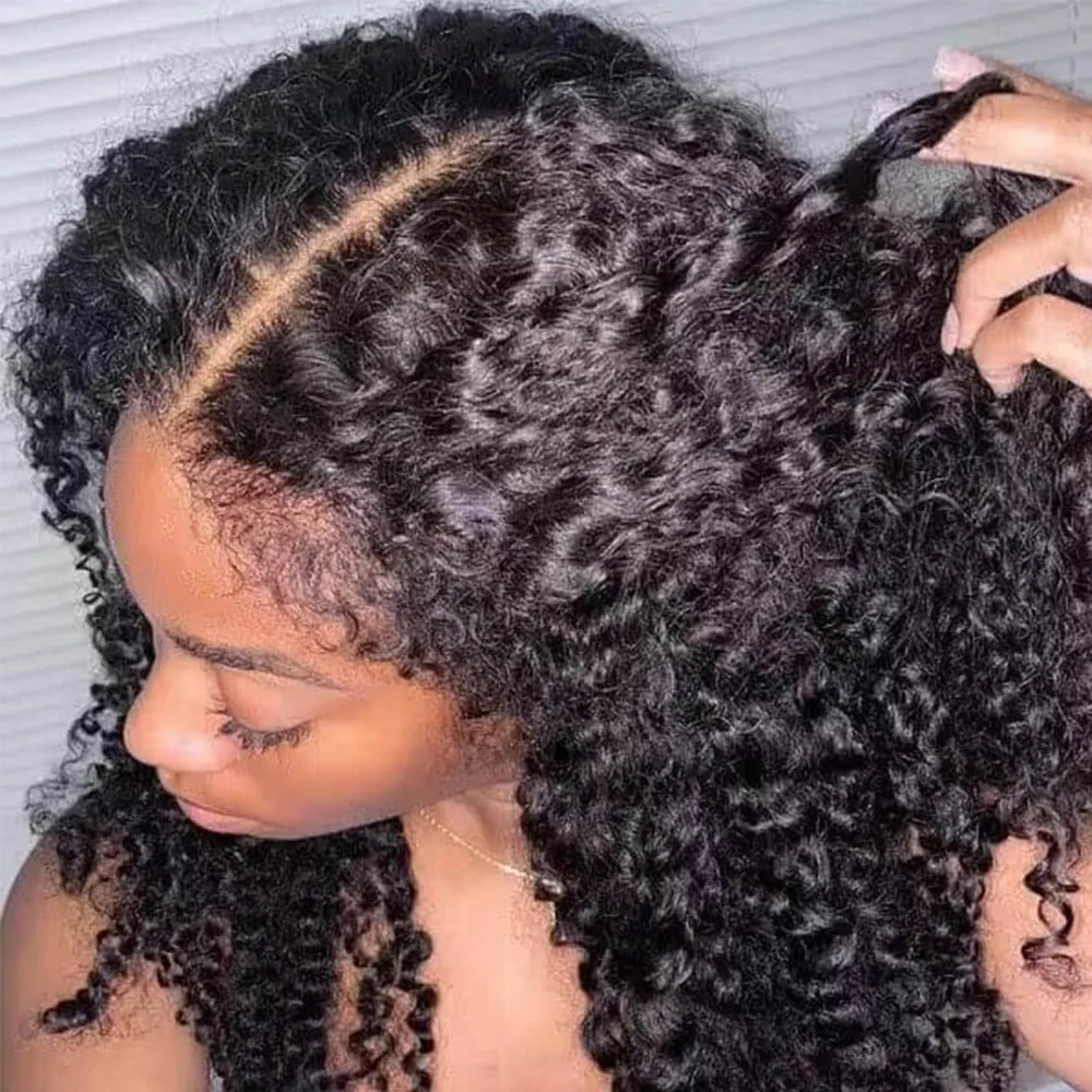 Kinky Curly Lace Front Bob – Natural 4C Edges Wig