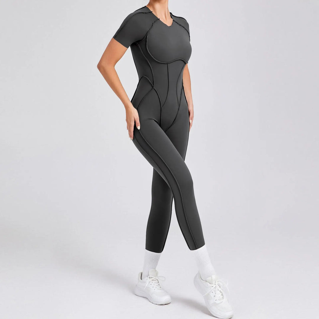 New Autumn/Winter Long-Sleeved One-Piece Yoga Jumpsuit for Women – Backless, Slim Fit Sports Outfit