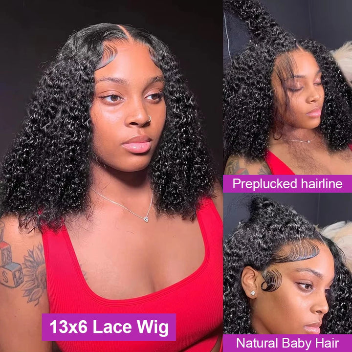 Empower Curls HD Lace Wig – 250% Density Brazilian Bob (Short, Deep Wave)