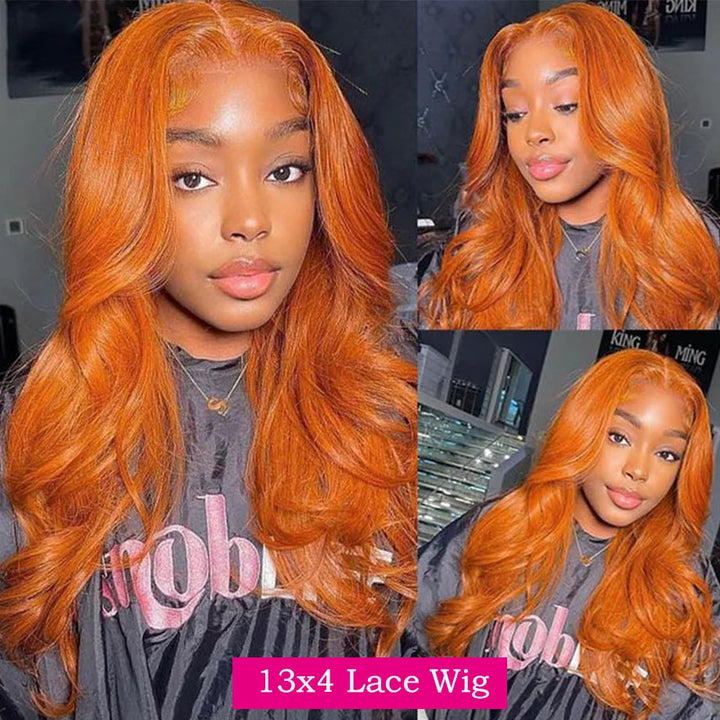 Sunlit Ginger Body Wave Wig – Long 100% Human Hair with HD Lace Front