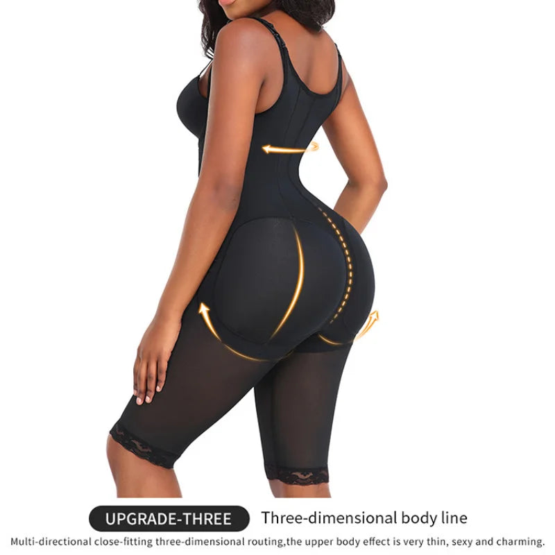 Fajas High Compression Shapewear Bodysuit for Women – Tummy Control & Thigh Slimming